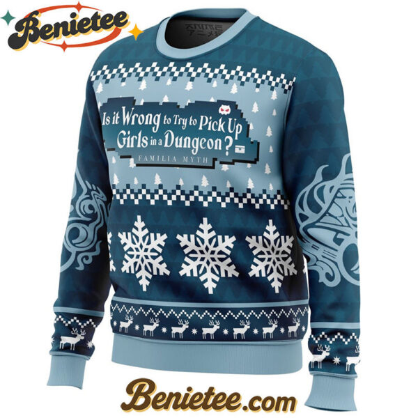 Hestia Familia Emblem DanMachi Ugly Christmas Sweater