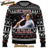 Hey Santa Do You Like Hue Lewis and Tue News American Psycho Ugly Christmas Sweater