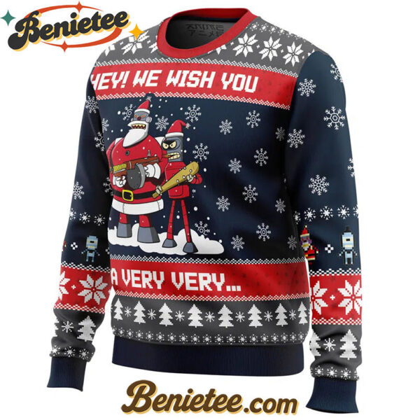 Hey! We Wish You a Futurama Ugly Christmas Sweater