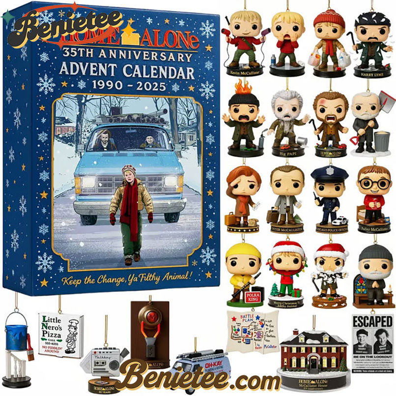 Home Alone Movie Advent Calendar 2025, Christmas Countdown Advent Calendar Gift Box with 24 Acrylic Ornaments