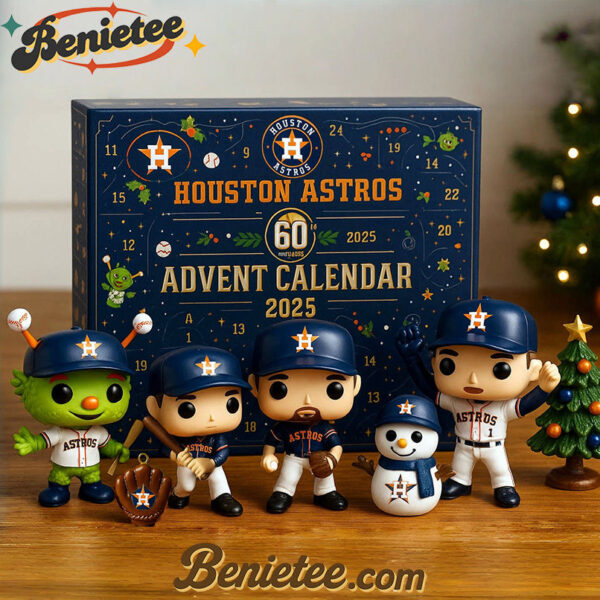 Houston Astros Advent Calendar 2025 60TH ANNIVERSARY Christmas Gift, Christmas Idea, Christmas Countdown Advent Calendar Gift Box with 24 Acrylic Ornaments