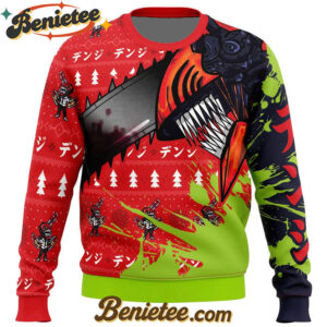 Hybrid Form Denji Chainsaw Man Ugly Christmas Sweater