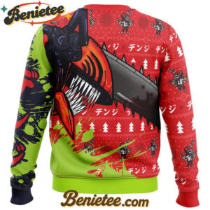 Hybrid Form Denji Chainsaw Man Ugly Christmas Sweater