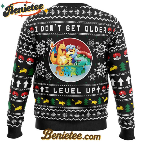 I Don't Get Older I Level Up Pokemon Ugly Christmas Sweater