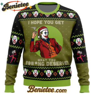 I Hope You Get What You Deserve Joker DC Comics Ugly Christmas Sweater