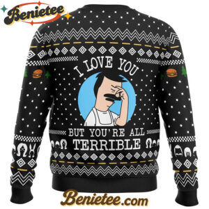 I Love You but Bob's Burgers Ugly Christmas Sweater