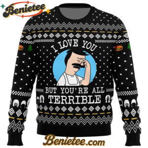 I Love You but Bob's Burgers Ugly Christmas Sweater