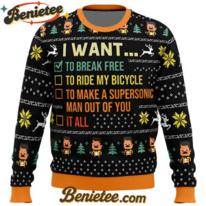 I Want To Break Free Queen Ugly Christmas Sweater