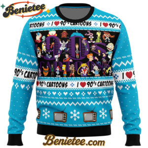 I love the 90s Cartoons Ugly Christmas Sweater