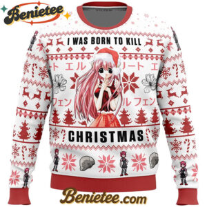 I was Born to Kill Christmas Elfen Lied Ugly Christmas Sweater