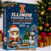 Illinois Fighting Illini 135th Anniversary 2025 Advent Calendar, Christmas Countdown Advent Calendar Gift Box with 24 Acrylic Ornaments