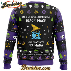 I'm A Strong Independent Black Mage Ugly Christmas Sweater
