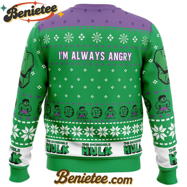 I'm Always Angry The Incredible Hulk Marvel Ugly Christmas Sweater