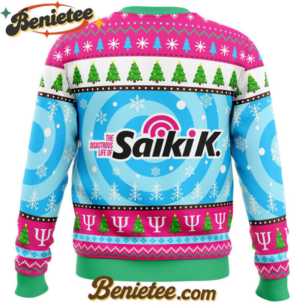 I'm Never Using The Disastrous Life of Saiki K Ugly Christmas Sweater