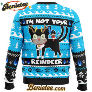 I'm Not Your Reindeer Blue Exorcist Ugly Christmas Sweater