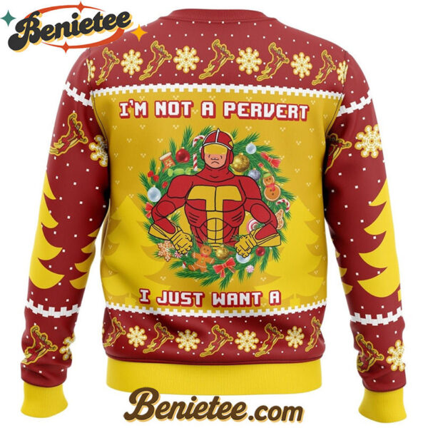 I'm not a pervert Turbo Man Ugly Christmas Sweater
