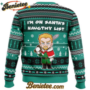 I'm on Santa's Naughty List Vinland Saga Ugly Christmas Sweater