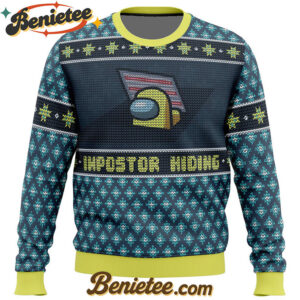 Impostor Hiding Among Us Ugly Christmas Sweater