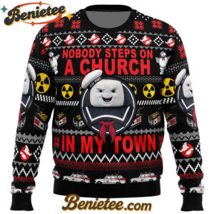 In My Town Ghost Busters Ugly Christmas Sweater