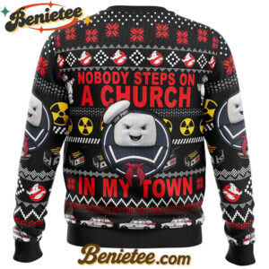 In My Town Ghost Busters Ugly Christmas Sweater