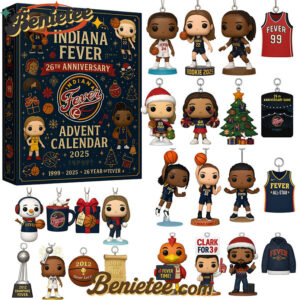 Indiana Fever 26th Anniversary Pop Advent Calendar, Christmas Countdown Advent Calendar Gift Box with 24 Acrylic Ornaments