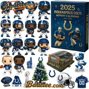 Indianapolis Colts Advent Calendar 2025 72TH ANNIVERSARY Christmas Gift, Christmas Idea, Christmas Countdown Advent Calendar Gift Box with 24 Acrylic Ornaments