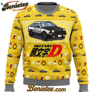 Initial D Classic Toyota Car Ugly Christmas Sweater