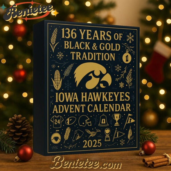 Iowa Hawkeyes Anniversary Advent Calendar, Christmas Countdown Advent Calendar Gift Box with 24 Acrylic Ornaments