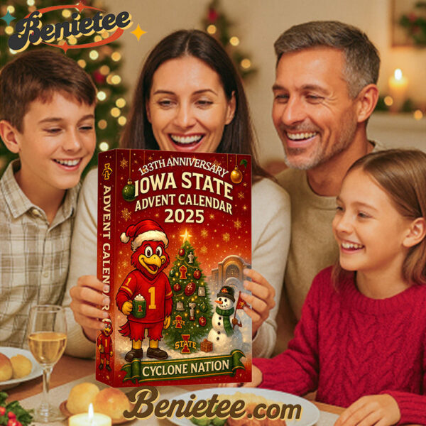 Iowa State 133rd Anniversary 2025 Advent Calendar, Christmas Countdown Advent Calendar Gift Box with 24 Acrylic Ornaments