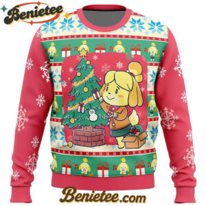 Isabelle Animal Crossing Ugly Christmas Sweater