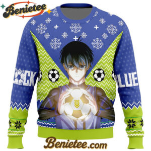 Isagi Yochi Blue Lock Ugly Christmas Sweater