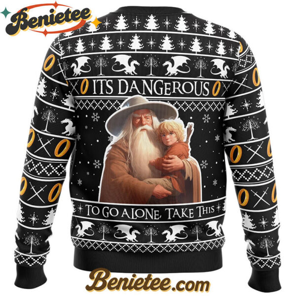 It's Dangerous to go Alone Lord of the Rings Ugly Christmas Sweater