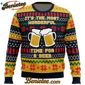 It's The Most Wonderful Time For A Beer Parody Ugly Christmas Sweater
