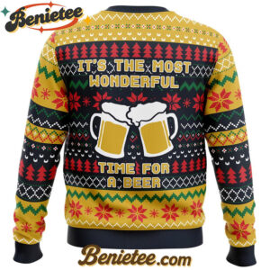 It's The Most Wonderful Time For A Beer Parody Ugly Christmas Sweater