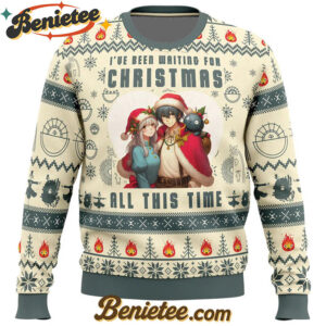 I've Been Waiting for Christmas All This Time Howl's Moving Castle Ugly Christmas Sweater