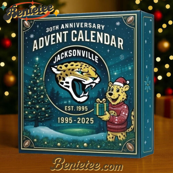 Jacksonville Jaguars Advent Calendar 2025 30TH ANNIVERSARY Christmas Gift, Christmas Idea, Christmas Countdown Advent Calendar Gift Box with 24 Acrylic Ornaments