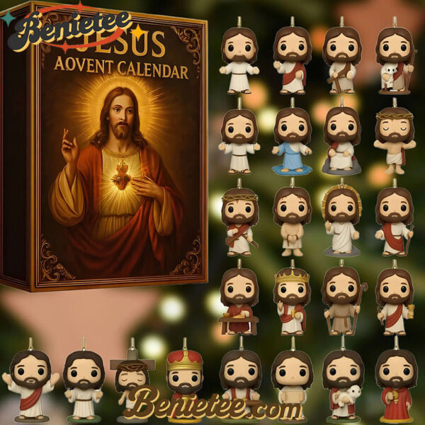 Jesus Advent Calendar 2025, Christmas Countdown Advent Calendar Gift Box with 24 Acrylic Ornaments