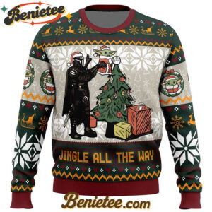 Jingle All The Way Mandalorian Star Wars Ugly Christmas Sweater