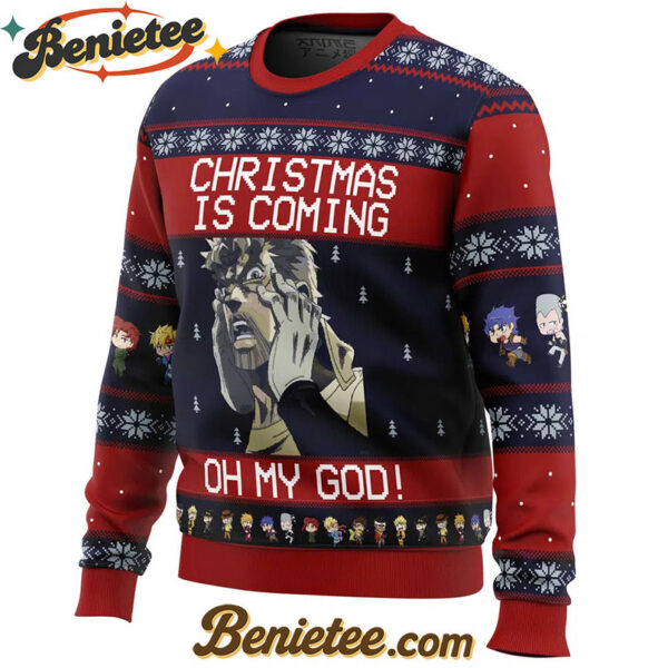Jojo's Bizarre Adventure Joseph Joestar Oh My God Ugly Christmas Sweater