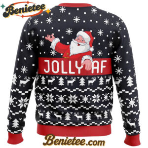 Jolly Af Santa Claus Ugly Christmas Sweater
