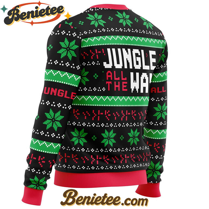 Jungle All The Way Arnold Schwarzenegger Ugly Christmas Sweater
