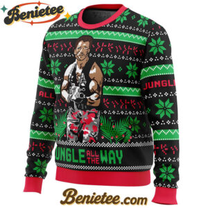 Jungle All The Way Arnold Schwarzenegger Ugly Christmas Sweater