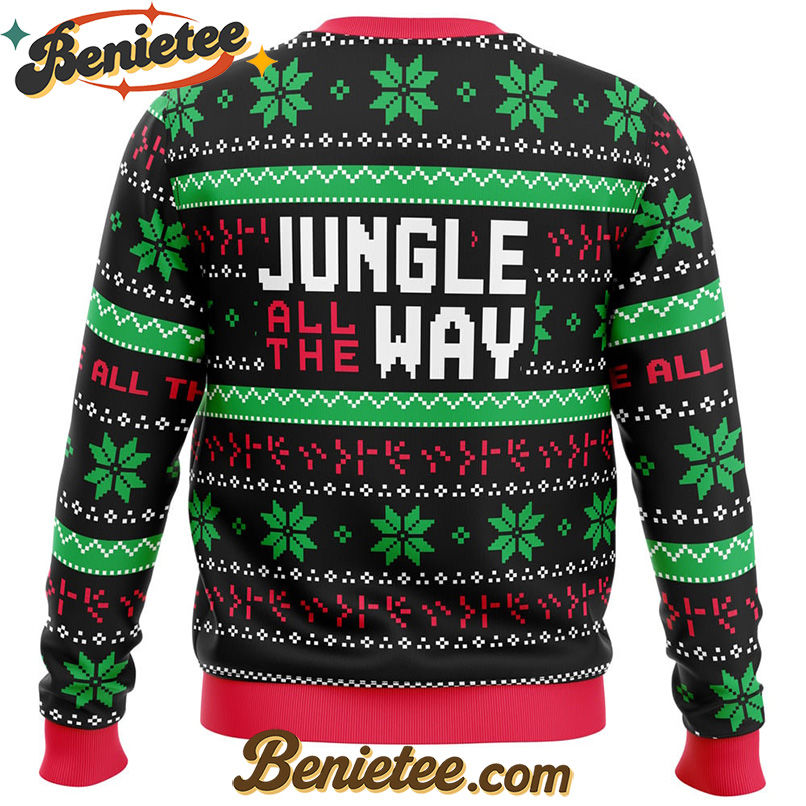 Jungle All The Way Arnold Schwarzenegger Ugly Christmas Sweater