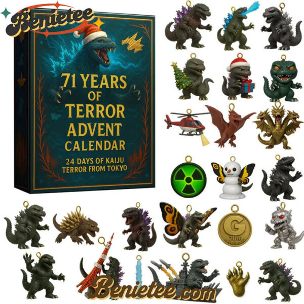Kaiju Godzilla Advent Calendar 2025, Christmas Countdown Advent Calendar Gift Box with 24 Acrylic Ornaments