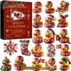 Kansas City Chiefs Anniversary Advent Calendar, Christmas Countdown Advent Calendar Gift Box with 24 Acrylic Ornaments