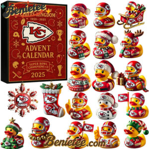 Kansas City Chiefs Anniversary Advent Calendar, Christmas Countdown Advent Calendar Gift Box with 24 Acrylic Ornaments