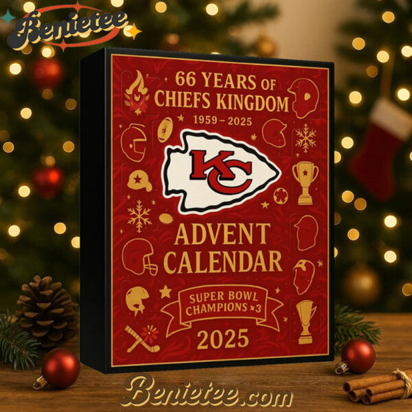 Kansas City Chiefs Anniversary Advent Calendar, Christmas Countdown Advent Calendar Gift Box with 24 Acrylic Ornaments