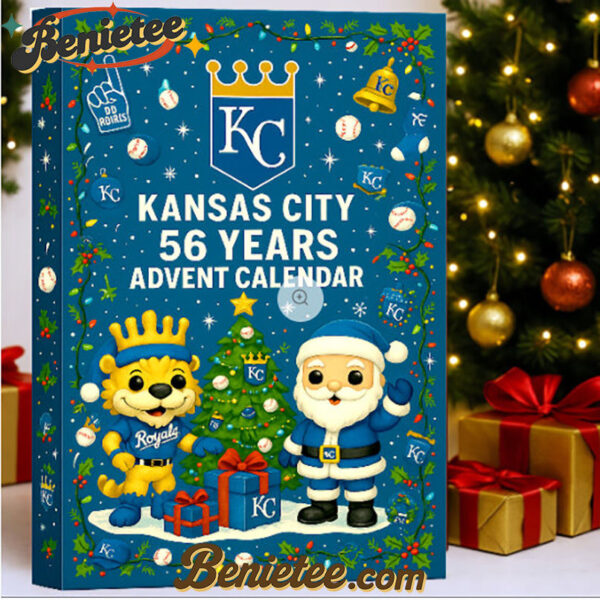 Kansas City Royals 56 Years Advent Calendar 2025, Christmas Countdown Advent Calendar Gift Box with 24 Acrylic Ornaments