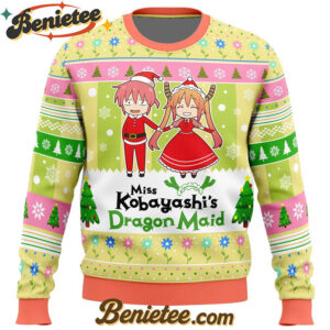 Kobayashi And Tooru Miss Kobayashi's Dragon Maid Ugly Christmas Sweater