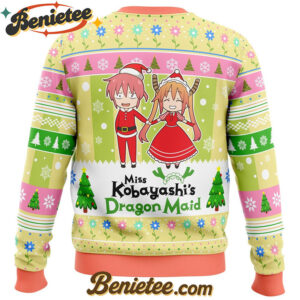Kobayashi And Tooru Miss Kobayashi's Dragon Maid Ugly Christmas Sweater